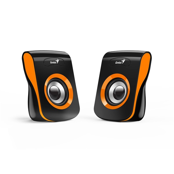 GENIUS 2.0 Hangszóró SP-Q180 3.5mm Jack+ USB 6 Watt Fekete/Narancs (SP-Q180 BLACK/ORANGE)