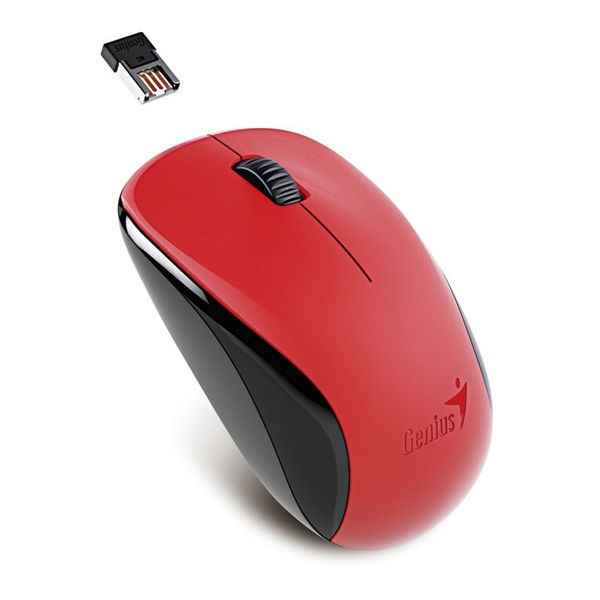 GENIUS Vezeték nélküli egér NX-7000, USB, 1200dpi, BlueEye, Piros (NX-7000_RED)