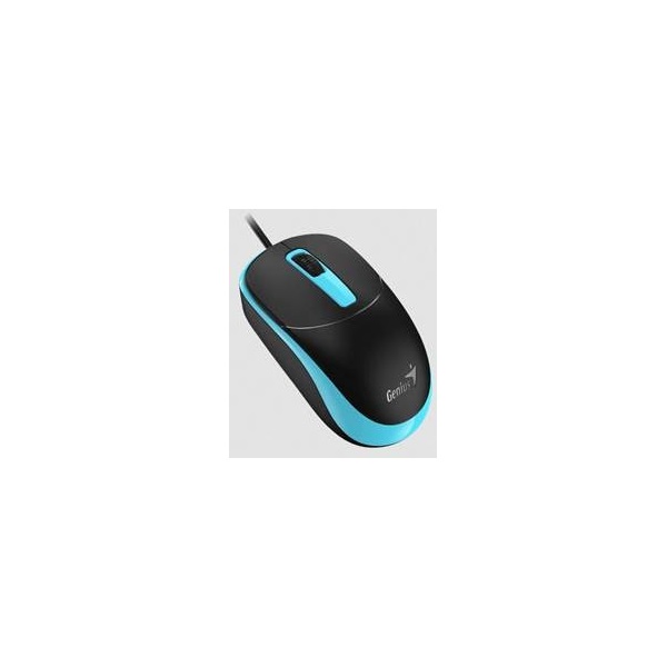 GENIUS Vezetékes egér optikai DX-123, USB, 1000dpi, Fekete/Kék (DX_123_USB_BLACK_BLUE)