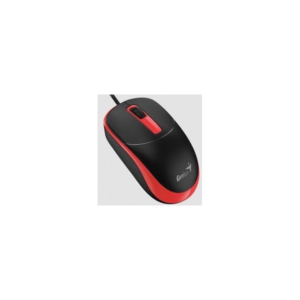 GENIUS Vezetékes egér optikai DX-123, USB, 1000dpi, Fekete/Piros (DX_123_USB_BLACK_RED)