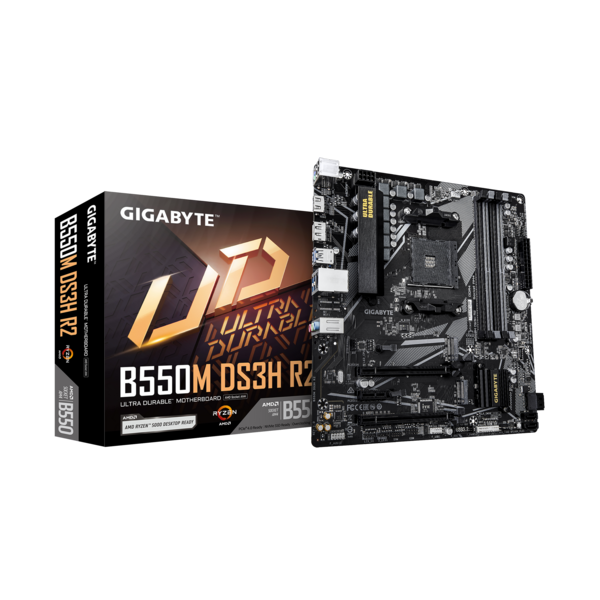 GIGABYTE Alaplap AM4 B550M DS3H R2 AMD B550, mATX (B550M DS3H R2)