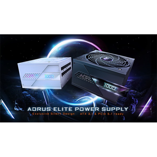 GIGABYTE Tápegység AORUS ELITE 1000W 80+ Platinum moduláris Gen 5.1 (GP-AE1000PM PG5)