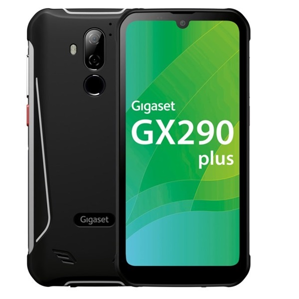 GIGASET GX290 PLUS okostelefon, 6,1”, 4G/voLTE, 4/64GB, IP68 víz- és porálló, szálcsiszolt fém, Android 10.0, fekete (S30853-H1516-R631)