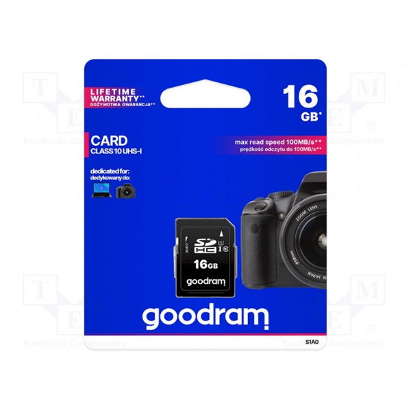 GOODRAM Memóriakártya SDHC 16GB CL10 UHS-I U1 (S1A0-0160R12)