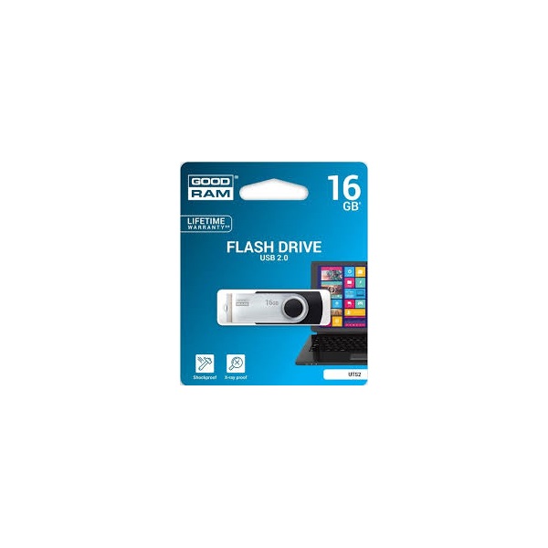 GOODRAM Pendrive 16GB, UTS2 USB 2.0, Fekete (UTS2-0160K0R11)
