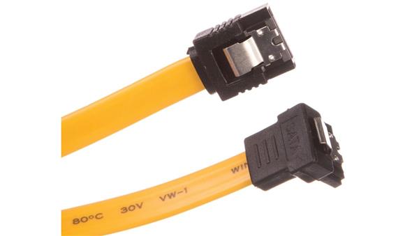 Goobay Sata 3 adatkábel  50cm sárga fém 1x90  clip-es 95020