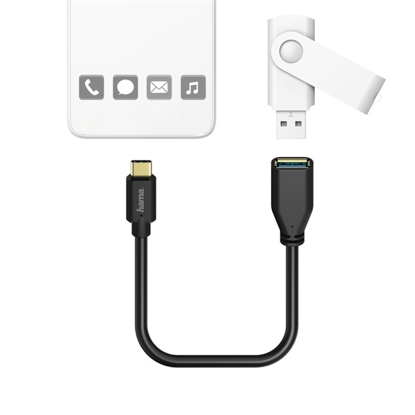 HAMA 201605 FIC E3 USB TYPE-C OTG ADAPTER, 0,15M (00201605)