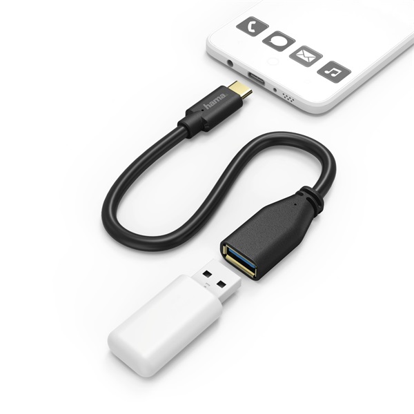 HAMA 201605 FIC E3 USB TYPE-C OTG ADAPTER, 0,15M (201605)