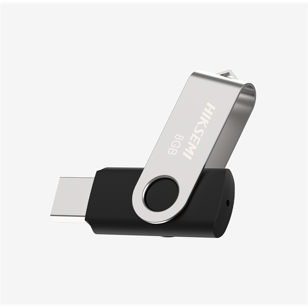 HIKSEMI Pendrive 8GB M200S "Rotary" USB 2.0, Szürke-Fekete, (HIKVISION) (HS-USB-M200S 8G)