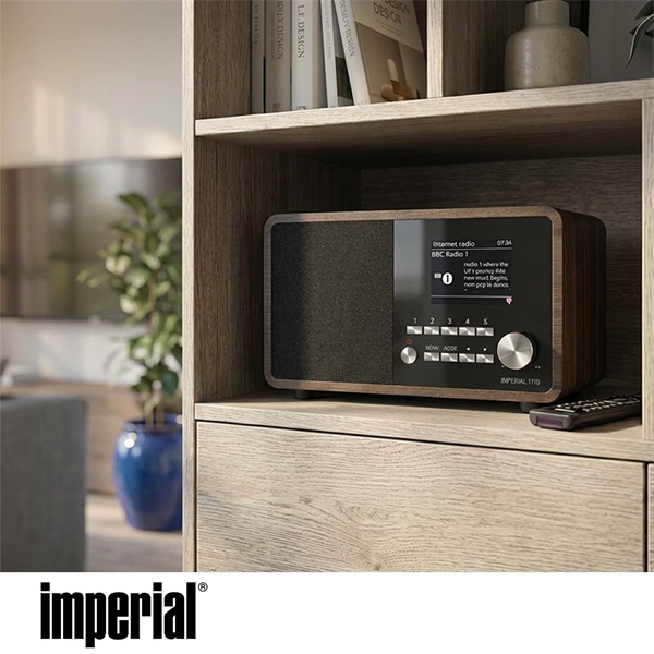 Imperial Wi-Fi internet rádió médialejátszó funkcióval, bluetooth, barna fahatású (22-320-00)