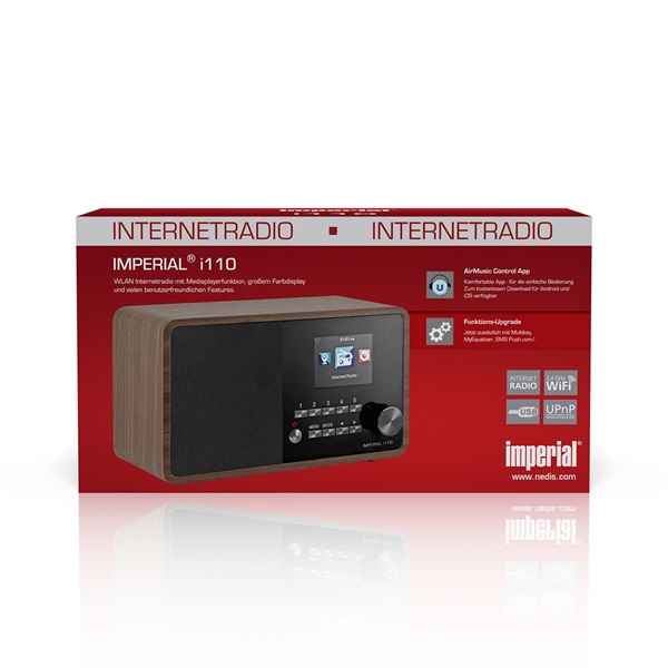 Imperial Wi-Fi internet rádió médialejátszó funkcióval, bluetooth, barna fahatású (22-320-00)