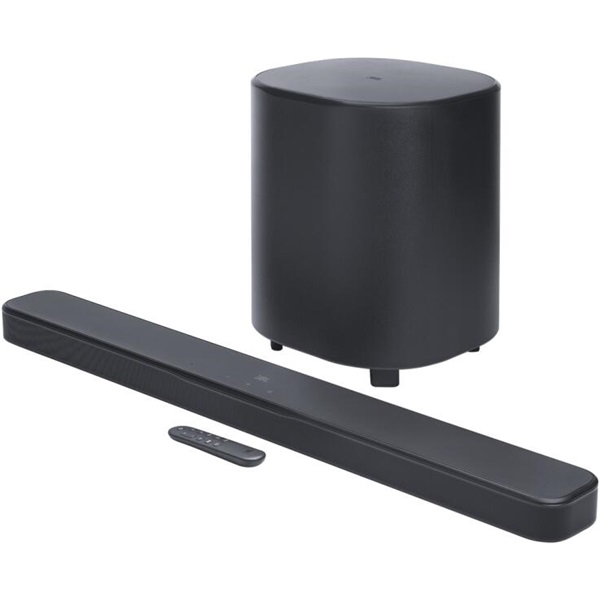 JBL BAR 500M2 Dolbi Atmos soundbar, 5,1, 750W, vezeték nélküli, HDMI, USB, 10 colos mélynyomó, fekete (JBLBAR500M2BLKEP)