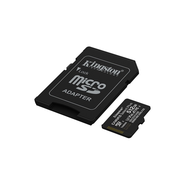 KINGSTON Memóriakártya MicroSDXC 512GB Canvas Select Plus Gen3 150R A1 + Adaprer (SDCS3/512GB)