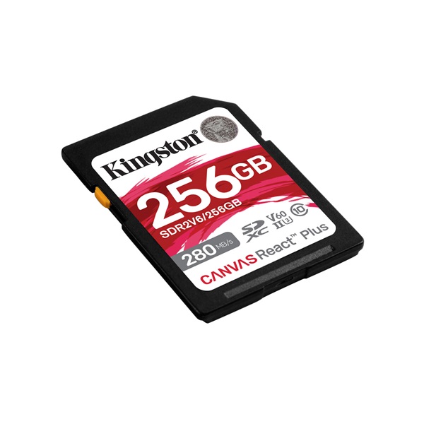 KINGSTON Memóriakártya SDXC 256GB Canvas React Plus UHS-II 280R/150W U3 V60 (SDR2V6/256GB)