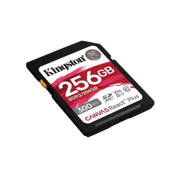 KINGSTON Memóriakártya SDXC 256GB Canvas React Plus UHS-II 300R/260W U3 V90 (SDR2/256GB)