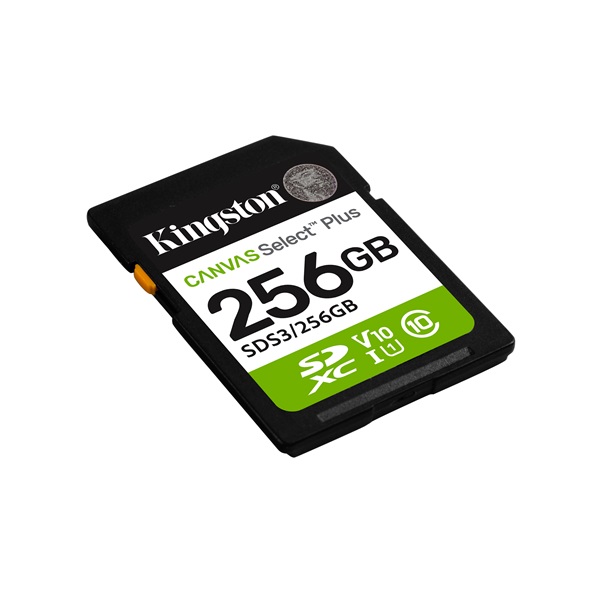 KINGSTON Memóriakártya SDXC 256GB Canvas Select Plus Gen3 150R C10 UHS-I U1 V10 (SDS3/256GB)