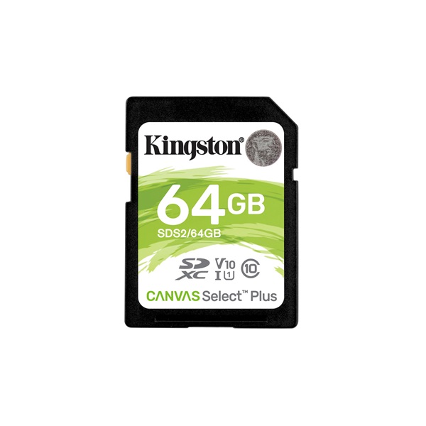 KINGSTON Memóriakártya SDXC 64GB Canvas Select Plus 100R C10 UHS-I U1 V10 (SDS2/64GB)