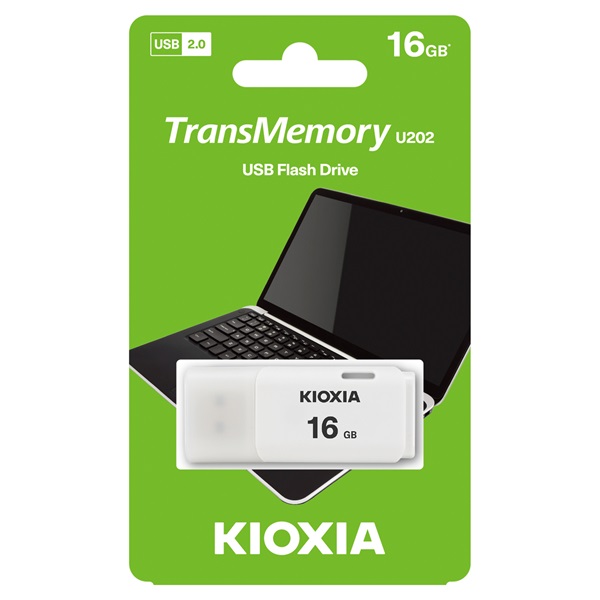 KIOXIA Pendrive 16GB, Hayabusa USB 2.0, Fehér (TOSHIBA) (LU202W016GG4)