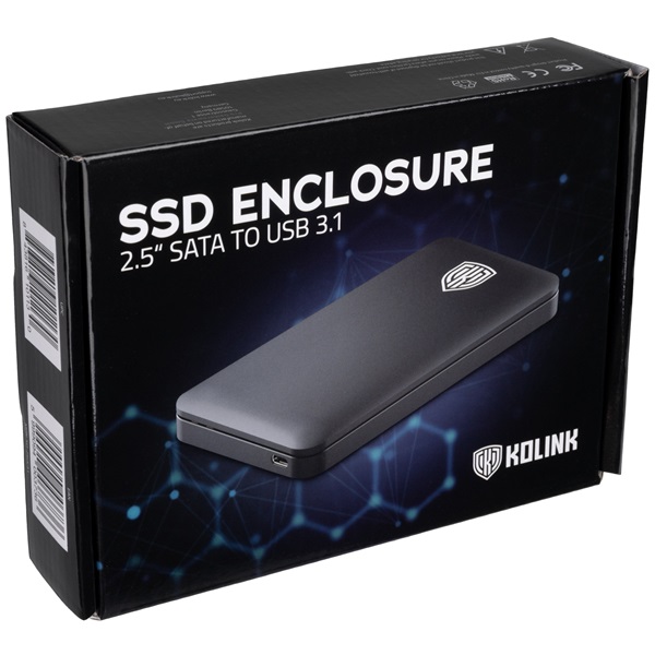 KOLINK Külső ház, 2.5˝, USB3.1 Type C, fekete (HDSUB2U3C2)