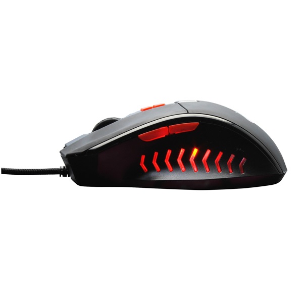 KONIX - DRAKKAR PC Runemaster Evo Egér Vezetékes Gaming 2500DPI, Fekete-Piros (KX-GMD-M20E-PC)