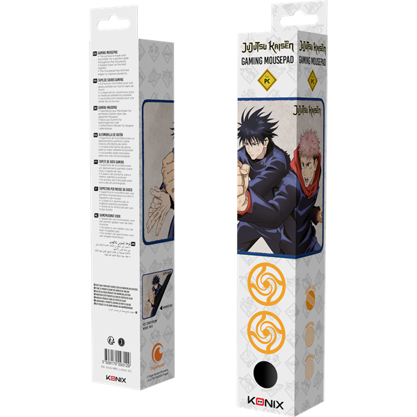 KONIX - JUJUTSU KAISEN Gaming Egérpad 49x49x275mm, Világos mintás (KX-JUJU-MPL-LIGHT-PC)