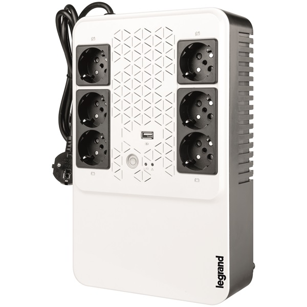 LEGRAND KEOR-M multimédiás szünetmentes elosztósor 800VA (4+2)xSHK Always-on USB töltő aljzat - Line-interaktív UPS (310082)