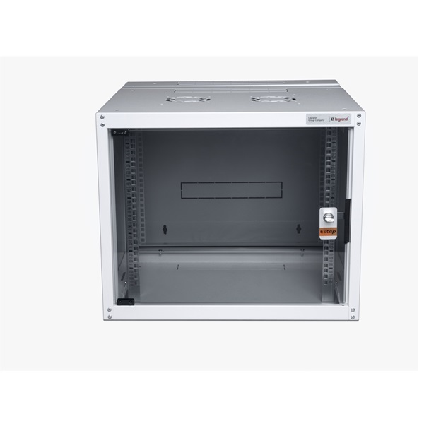 LEGRAND hálózati rack szekrény, 19` 16U SZÉL: 600 MÉLY: 600 MAG: 805 szürke egyrészes, üvegajtós készre szerelt MAX: 65 (EVO16U6060)