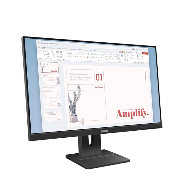 LENOVO Monitor - ThinkVision E24-40; 23,8" FHD 1920x1080 IPS, 16:9, 4ms, 100Hz, 1300:1, 250cd/m2, HDMI, DP, VGA, Pivot (64BAMAT1EU)