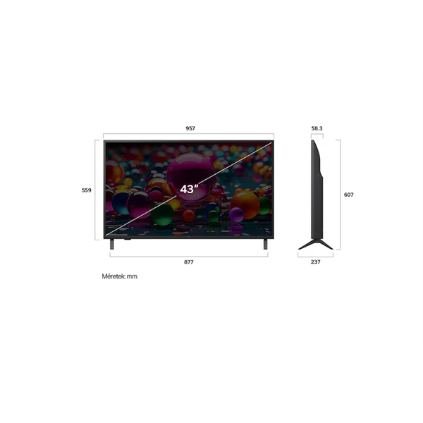 LG 43UA75003LA 43"/108cm UHD AI 4K Smart TV, 3840x2160, 60Hz, 3xHDMI/1xUSB/Wifi/LAN (43UA75003LA.AEU)