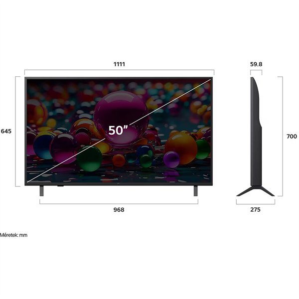 LG 50UA73003LA 50"/126cm, UHD AI 4K Smart TV, 60Hz, 3840x2160, 3xHDMI/2xUSB/Wifi/LAN (50UA73003LA.AEUQ)