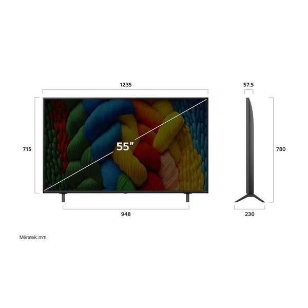 LG 55NANO80A3B 50"/139cm, NanoCell AI 4K Smart TV, 60Hz, 3840x2160, 3xHDMI/2xUSB/Wifi/LAN (55NANO80A3B.AEU)