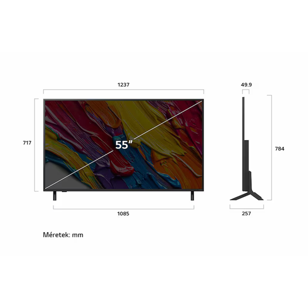 LG 55QNED82A3B 55"/139cm QNED AI 4K Smart TV, 3840x2160, 3xHDMI/1xUSB/Wifi/LAN (55QNED82A3B.AEU)