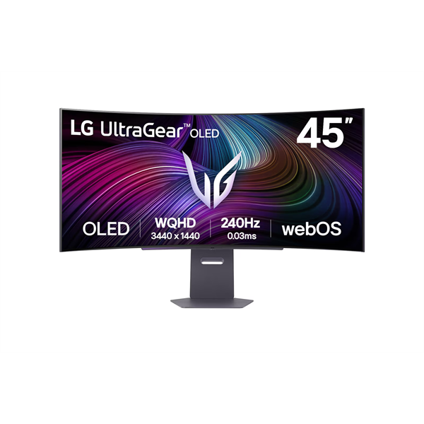 LG OLED Gaming 240Hz ívelt smart monitor 45" 45GX950A, 5120x2160, 21:9, 275cd/m2, 0,03ms, HDMIx2/Displaypor/USBx2/USB-C (45GX950A-B.AEU)