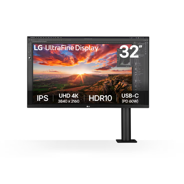 LG IPS monitor 31.5" 32UN880K, 3840x2160, 16:9, 350cd/m2, 5ms, HDMIx2/DisplayPort/USB-C/USBx2, Pivot, hangszóró (32UN880K-B.AEU)
