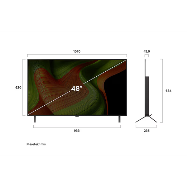 LG OLED48B53LA 48"/121cm 4K OLED AI Smart TV, 120Hz, 3840x2160, 4xHDMI/2xUSB/Wifi/LAN (OLED48B53LA.AEU)
