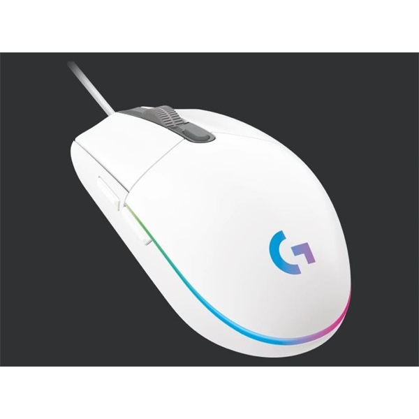 LOGITECH Egér - G102 Lightsync Vezetékes Gaming, Fehér (910-005824)