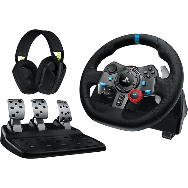 LOGITECH Játékvezérlő - G29 Driving Force Racing Kormány PS3/PS4/PS5/PC +  G435 Vezeték nélküli Gaming headset, fekete (991-000539)