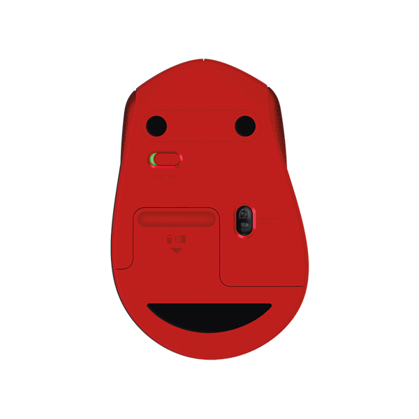 LOGITECH Egér - M330 Silent Plus Vezeték Nélküli Optikai, Piros (910-004911)