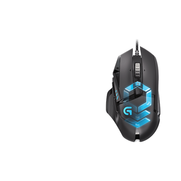 LOGITECH Egér - G502 Lightsync RGB Vezetékes Gaming, Fekete (910-005470)
