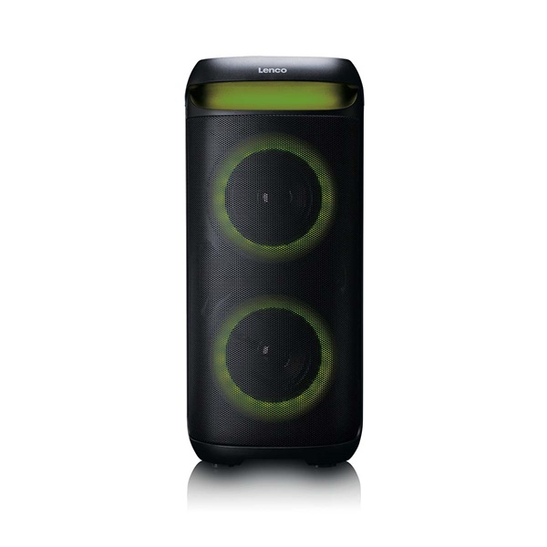 Lenco PA-210BK Bluetooth 5.3 bulihangszóró beépített világítással , TWS, 100W erősítővel, 2x mikrofon bemenet (PA-210BK)
