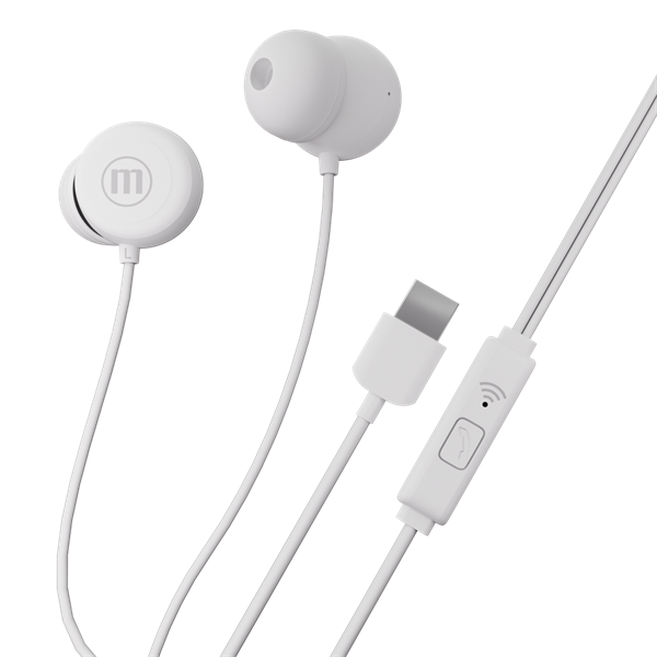 MAXELL Fülhallgató, IN-BAX, fehér, USB-C (348595)