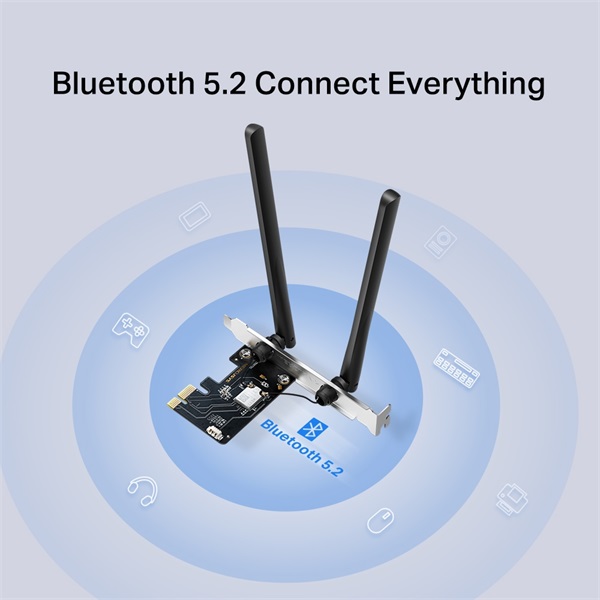 MERCUSYS Wireless Adapter PCI-Express Dual Band AXE5400 Wifi 6E Bluetooth, MA86XE (MA86XE)
