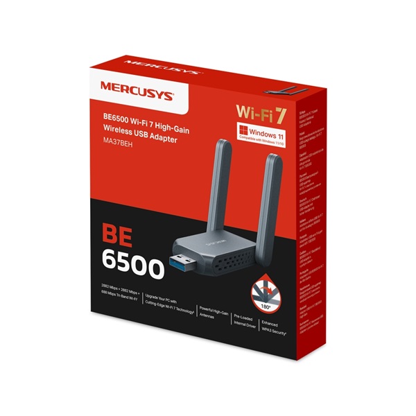 MERCUSYS Wireless Adapter USB Dual Band BE6500, MA37BEH (MA37BEH)