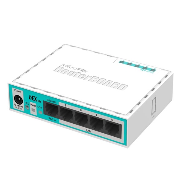 MIKROTIK Vezetékes Router hEX lite 1x100Mbps, Beltéri, RB750R2 (RB750R2)