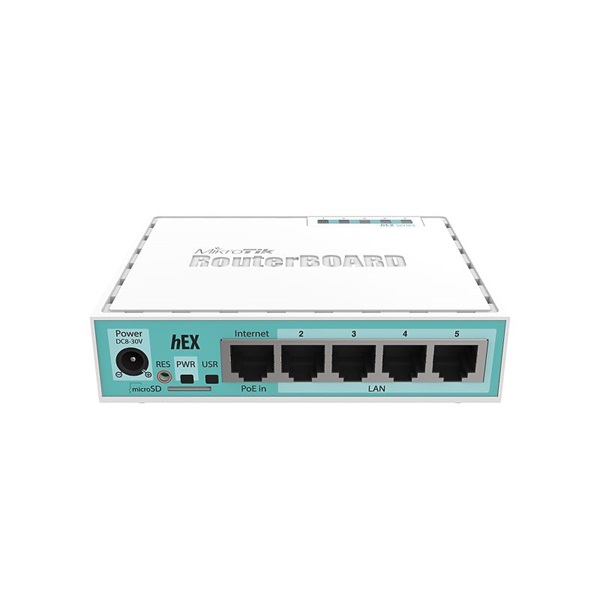 MIKROTIK Vezetékes Router hEX 5x1000Mbps, Beltéri, RB750GR3 (RB750GR3)