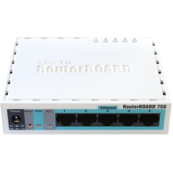 MIKROTIK Vezetékes Router hEX 5x1000Mbps, Beltéri, RB750GR3 (RB750GR3)