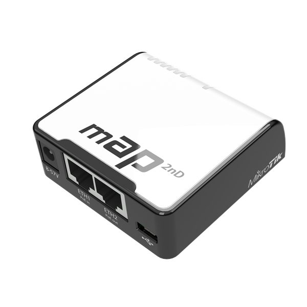 MIKROTIK Wireless Router mAP 2x100Mbps, Wi-Fi 4, Asztali, RBMAP2ND (RBMAP2ND)