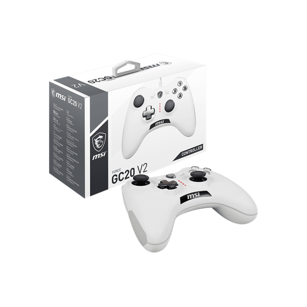 MSI ACCY Force GC20 V2 Wired Game Controller, White (S10-04G0020-EC4)