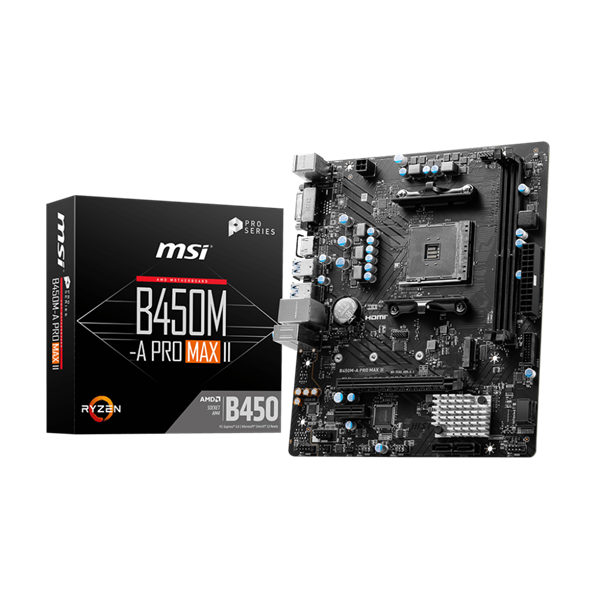 MSI Alaplap AM4 B450M-A PRO MAX II AMD B450, mATX (B450M-A PRO MAX II)