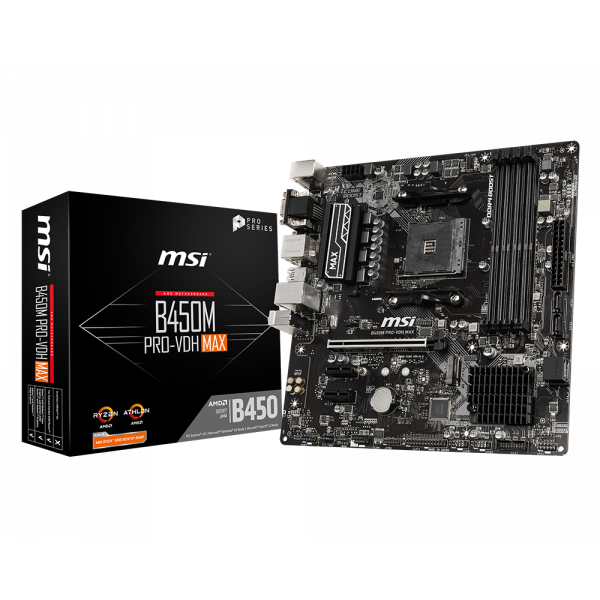 MSI Alaplap AM4 B450M PRO-VDH MAX AMD B450, mATX (B450M PRO-VDH MAX)